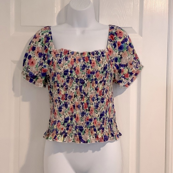 Mi Ami Tops - MI AMI Smocked Floral Top